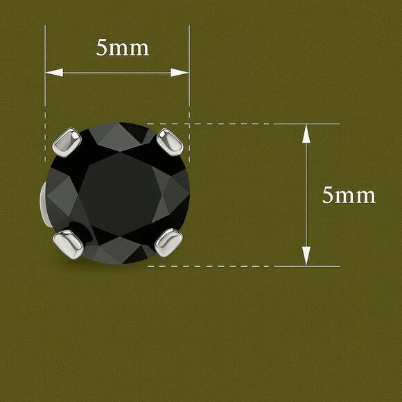 🖤 1ct Black Diamond Stud Earrings | 14K White Gold | Bold & Minimalist NWT - Picture 4 of 5